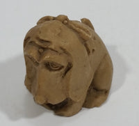 Vintage Hand Carved Brown Blood Hound Puppy Dog with a Bow Soapstone Figurine - Treasure Valley Antiques & Collectibles
