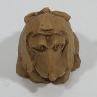 Vintage Hand Carved Brown Blood Hound Puppy Dog with a Bow Soapstone Figurine - Treasure Valley Antiques & Collectibles