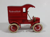 Vintage ERTL Montgomery Ward 1905 Ford Delivery Coin Bank Red 1/25 Scale Pressed Steel Locking with Key and Box - Treasure Valley Antiques & Collectibles