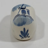 Vintage Delft Holland Style Windmill Ceramic 2 1/2" Shoe Clog - Treasure Valley Antiques & Collectibles