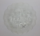 Flower Floral Decor Clear Frosted Embossed Glass 7" Dinner Plate - KIG Indonesia - Treasure Valley Antiques & Collectibles