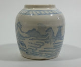 Vintage White and Blue Eastern Style Dragon, Water, Countryside Heavy Ginger Jar Vase - Treasure Valley Antiques & Collectibles