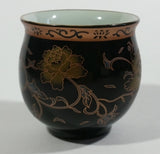 Vintage Black and Brown Gold Eastern Style Small Finger Bowl Marked S on the bottom with Asian Characters - Treasure Valley Antiques & Collectibles