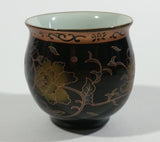 Vintage Black and Brown Gold Eastern Style Small Finger Bowl Marked S on the bottom with Asian Characters - Treasure Valley Antiques & Collectibles