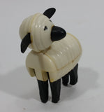 Vintage 1967 Fisher Price Little People White Black Sheep Lamb Toy Figure Hong Kong - Treasure Valley Antiques & Collectibles