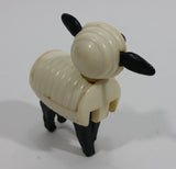 Vintage 1967 Fisher Price Little People White Black Sheep Lamb Toy Figure Hong Kong - Treasure Valley Antiques & Collectibles