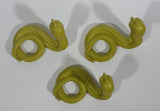 Vintage 1981 DFC Dragonriders Of The Styx Faceless Naga 2" Mini Green Snakes Toy Figures - Lot of 3