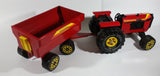 Vintage Tonka Tractor with Trailer XMB-975 Red Pressed Steel Toy Farming Machinery Vehicle Collectible - Treasure Valley Antiques & Collectibles