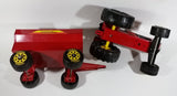 Vintage Tonka Tractor with Trailer XMB-975 Red Pressed Steel Toy Farming Machinery Vehicle Collectible - Treasure Valley Antiques & Collectibles
