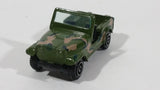 Vintage 1980s Yatming Jeep CJ7 Army Green Camouflage Die Cast Toy Car Vehicle