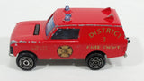1980s Majorette Range Rover Fire Dept. District 3 Red No. 246 1/60 Scale Die Cast Toy Car Emergency Vehicle w/ Hitch - Treasure Valley Antiques & Collectibles