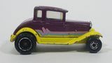 1991 Matchbox Model A Ford Burgundy Plum and Yellow MB55 Die Cast Toy Antique Classic Car Vehicle - USA only