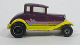 1991 Matchbox Model A Ford Burgundy Plum and Yellow MB55 Die Cast Toy Antique Classic Car Vehicle - USA only