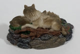 Highly Detailed 1998 LS Living Stone Inc Wolf Wolves Family With Pups Resin Sculpture - Treasure Valley Antiques & Collectibles