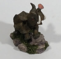 Elephant with Tusks Holding Trunk Upwards Resin Figurine - SABRE - Treasure Valley Antiques & Collectibles