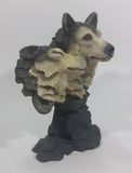 Wolves Heads Wolf Couple Cuddling 8" Tall Decorative Resin Sculpture - Treasure Valley Antiques & Collectibles