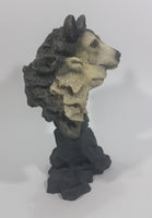Wolves Heads Wolf Couple Cuddling 8" Tall Decorative Resin Sculpture - Treasure Valley Antiques & Collectibles