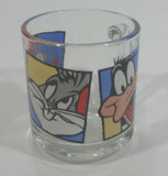 1994 Warner Bros. Looney Tunes Bugs Bunny Daffy Duck Tazmanian Devil Clear Glass Drinking Cup with Handle - Treasure Valley Antiques & Collectibles