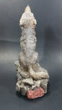 1999 Wolf Howling While Sitting on a Rock 10" Tall Decorative Resin Sculpture - Treasure Valley Antiques & Collectibles