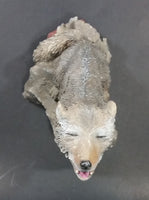 1999 Wolf Howling While Sitting on a Rock 10" Tall Decorative Resin Sculpture - Treasure Valley Antiques & Collectibles