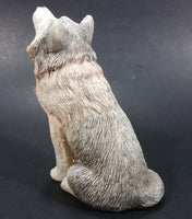 Wolf Sitting and Howling Light Weight Resin Animal Figurine 4 1/2" Tall - Treasure Valley Antiques & Collectibles