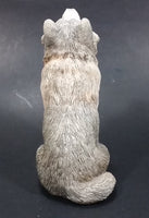 Wolf Sitting and Howling Light Weight Resin Animal Figurine 4 1/2" Tall - Treasure Valley Antiques & Collectibles