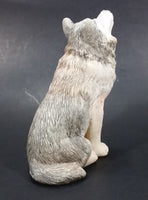Wolf Sitting and Howling Light Weight Resin Animal Figurine 4 1/2" Tall - Treasure Valley Antiques & Collectibles