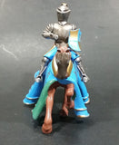 1997 Britains Die Cast Jousting Medieval Knight on Blue Draped Brown Horse Figure - Jousting stick broken off - Treasure Valley Antiques & Collectibles