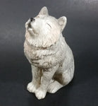Wolf Sitting and Howling Light Weight Resin Animal Figurine 4 1/2" Tall - Treasure Valley Antiques & Collectibles