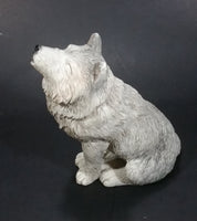 Wolf Sitting and Howling Light Weight Resin Animal Figurine 4 1/2" Tall - Treasure Valley Antiques & Collectibles