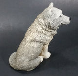 Wolf Sitting and Looking Around Light Weight Resin Animal Figurine 4 1/4" Tall - Treasure Valley Antiques & Collectibles
