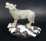 Wolf Howling On Snow Covered Rocks Heavy Resin Sculpture - 7" Tall - Treasure Valley Antiques & Collectibles