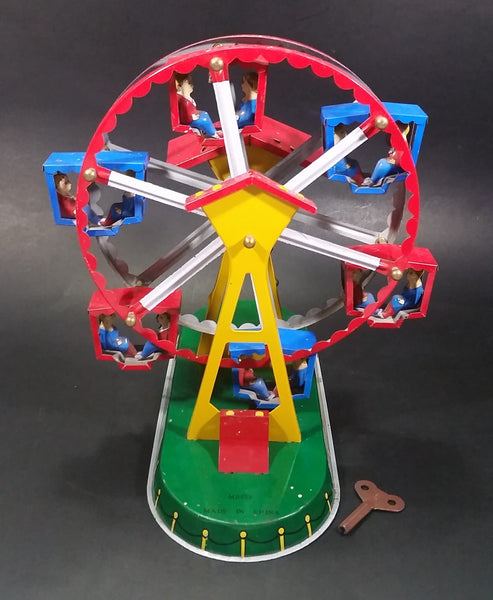 Vintage Tin Wind Up Ferris Wheel Toy Fair Ride Collectible - Working - Treasure Valley Antiques & Collectibles