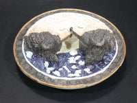Wolf Wolves 3D Circular 4 1/4" Resin Hanging Wall Plate Wildlife Collectible Hanging - Treasure Valley Antiques & Collectibles