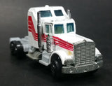 Rare Vintage Yatming Canadian Tire White and Red Semi Tractor Truck Die Cast Toy Car Rig Vehicle