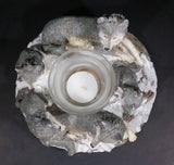 Wolf Pack Wolves Family with Pups Round Center Based Resin Decorative Candle Holder Wildlife Collectible - Treasure Valley Antiques & Collectibles