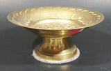 Vintage Floral Flower Engraved Brass Metal 2 1/2" Tall Pedestal - Treasure Valley Antiques & Collectibles