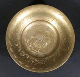 Vintage Floral Flower Engraved Brass Metal 2 1/2" Tall Pedestal - Treasure Valley Antiques & Collectibles