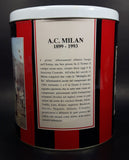 Rare 1899-1993 A.C. Milan Football Club Soccer Team Large 10" Tall Metal Canister Sports Collectible - Treasure Valley Antiques & Collectibles