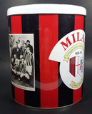 Rare 1899-1993 A.C. Milan Football Club Soccer Team Large 10" Tall Metal Canister Sports Collectible - Treasure Valley Antiques & Collectibles