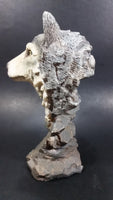 Wolves Heads Wolf Couple Cuddling 8" Tall Decorative Resin Sculpture - Treasure Valley Antiques & Collectibles