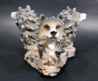 Wolf Wolves Three Headed Decorative Candle Holder Wildlife Collectible - Treasure Valley Antiques & Collectibles
