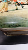 Vintage R. Forrester Painting of Railroad Railway Train Station Full of Passengers Hinged Tin Container Made in Great Britain - Treasure Valley Antiques & Collectibles