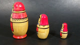 Vintage U.S.S.R Soviet Union Russian Wooden Nesting Dolls Set of 3