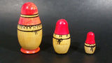 Vintage U.S.S.R Soviet Union Russian Wooden Nesting Dolls Set of 3