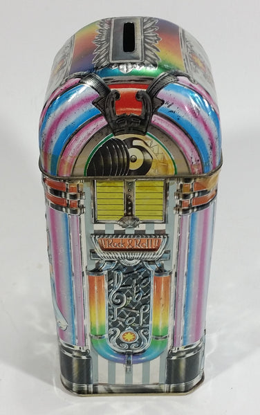 Collectible Churchill's of England Jukebox 2000 Money Bank Rock & Roll Tin Container