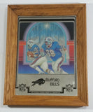 Vintage Buffalo Bills NFL Football Team 11" x 14" Wood Framed Mirror Sports Collectible