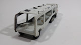 Vintage Tonka Semi Tractor Trailer Truck Auto Hauler Transport Rig White and Blue Pressed Steel Toy Car Vehicle