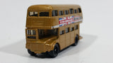 2008 Matchbox City Action Double Decker Bus Gold Die Cast Toy Car Public Transit Vehicle - Treasure Valley Antiques & Collectibles