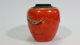 Japanese Moriage Dragon Phoenix Orange Ginger Jar Vase - Treasure Valley Antiques & Collectibles